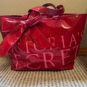 Victoria's Secret Red & Pink Patent Large Shoulder Bag Tote